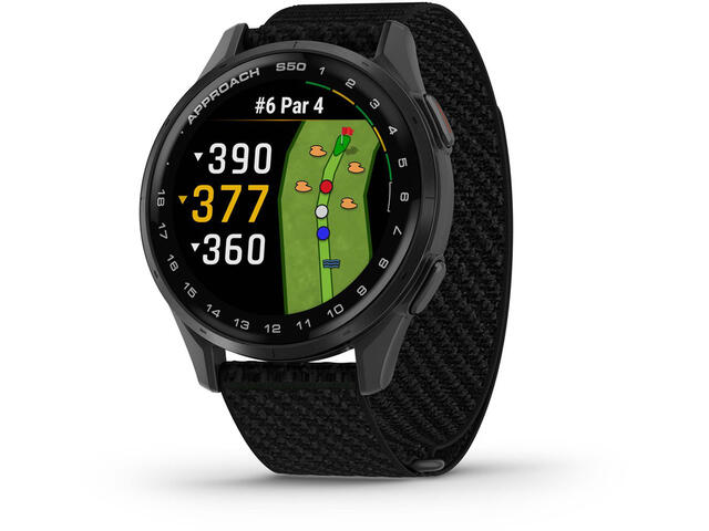 Смарт часовници Garmin Approach® S50 - Slate Aluminium безел с Black ComfortFit Nylon каишка