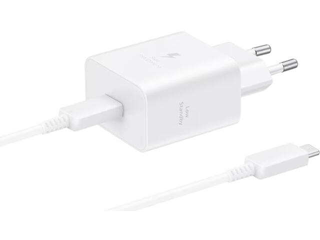 Зарядни устройства Samsung EP-T4511 45W захранващ адаптер с кабел, бял