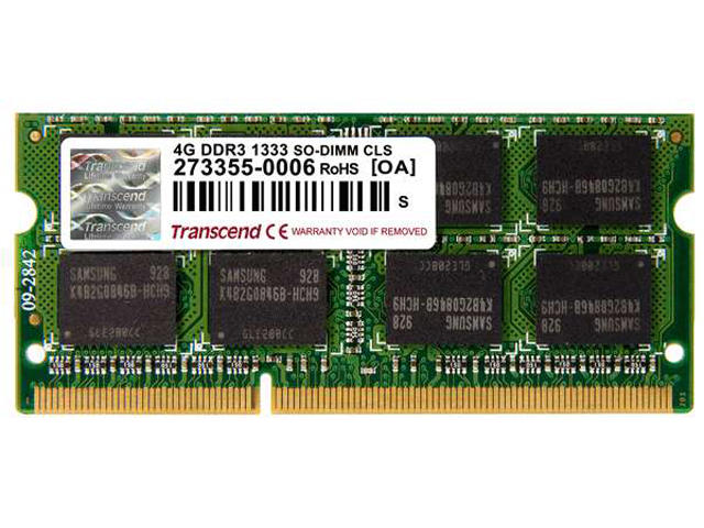 Оперативна памет 4GB DDR3 1333MHz Transcend SODIMM
