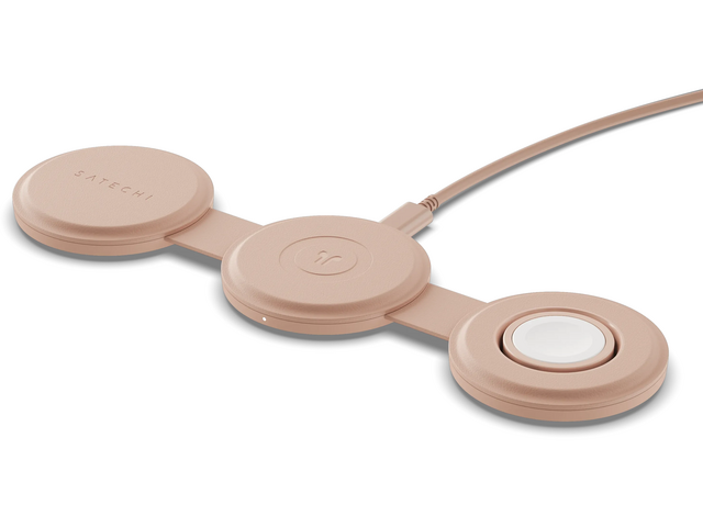 Зарядни устройства Satechi OntheGo 3-in-1 Wireless Charger - Desert Rose