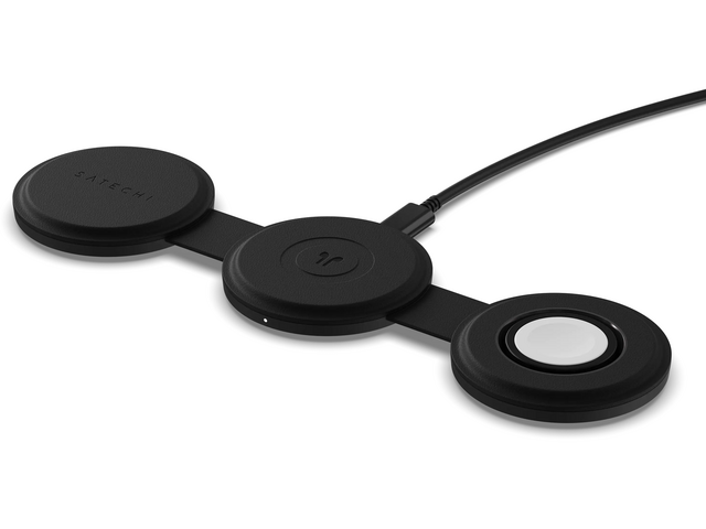 Зарядни устройства Satechi OntheGo 3-in-1 Wireless Charger - Black