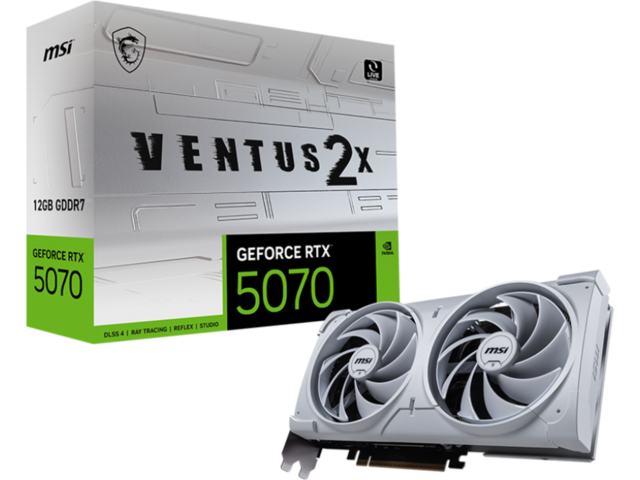 Видео карти MSI GeForce RTX 5070 12G VENTUS 2X White