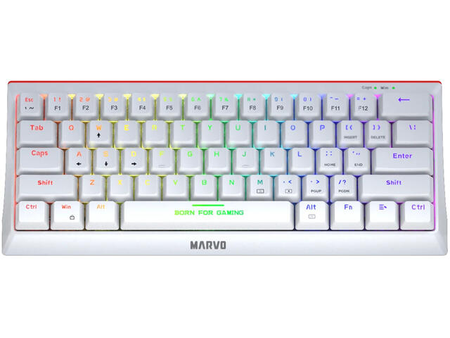 Клавиатури Marvo Hecate 61R TKL, White - RED switches