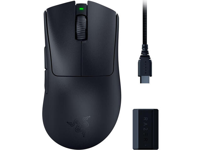 Мишки Razer DeathAdder V3 Pro, с Razer HyperPolling безжичен донгъл