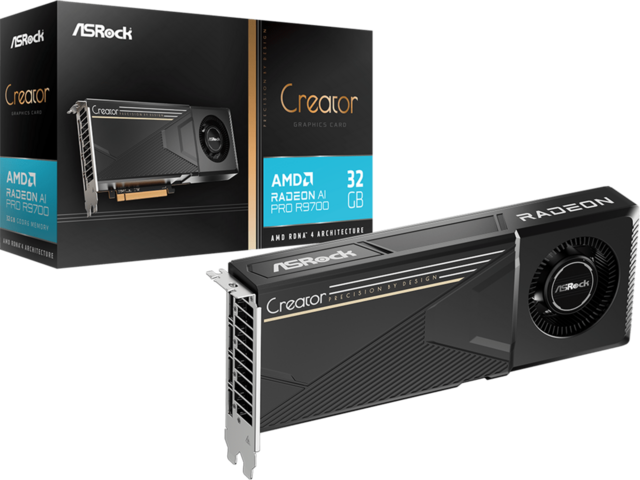 Видео карти ASRock AMD Radeon AI PRO R9700 Creator 32GB
