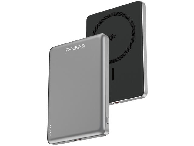 Външни батерии Dviced Qi2 Ultrathin MagSafe Power bank 5000mAh, Black/Grey