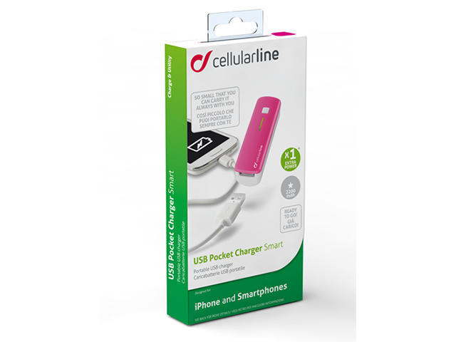 Външни батерии Cellular line 2200 mAh, розова
