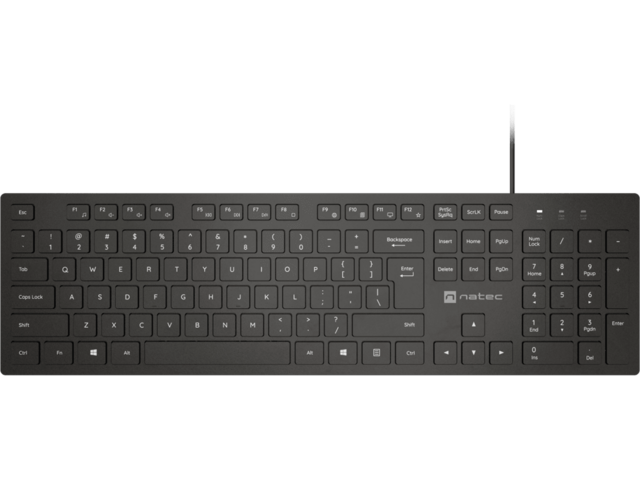 Клавиатури Natec Keyboard Herring US, Black, Slim