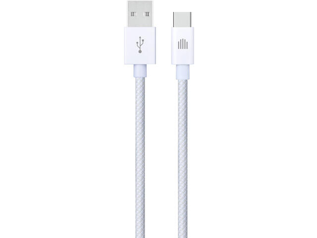 Кабели и Адаптери Dviced Cable USB-A to USB-C Nylon Textile 1,25m - White