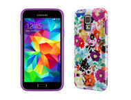 Калъфи Speck CandyShell Inked за Galaxy S5, Inked BoldBlossoms White/Revolution Purple