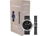 Смарт часовници Withings Bundle Scanwatch 2 / 42mm (including Leather wristband Black Noir 20mm) - Black