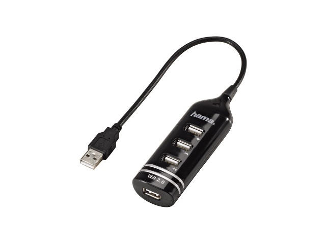 Джаджи Hama USB 2.0, 4-портов хъб 39776-