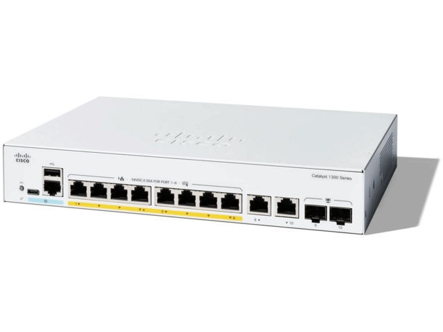 Мрежово оборудване Cisco Catalyst 1300 8-port GE PoE Ext PS 2x1G Combo