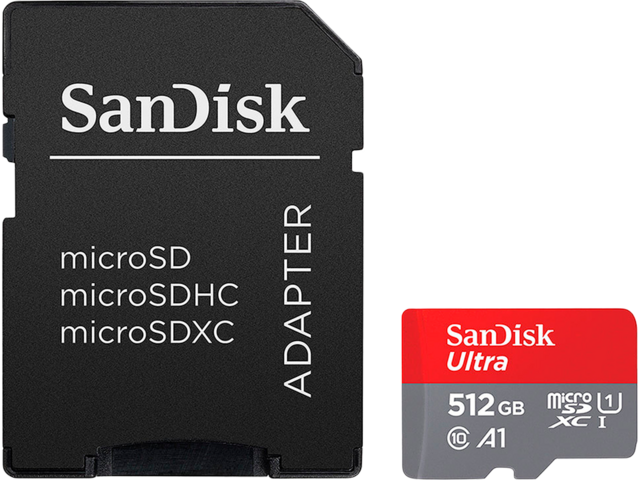 Карти памет SANDISK Ultra microSDXC 512GB + SD Adapter 150MB/s Class 10 UHS-I