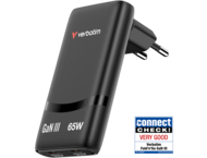 Зарядни устройства Verbatim Fold 'n' Go GaN Charger 65W 2-Port EU Plug - Black