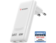 Зарядни устройства Verbatim Fold 'n' Go GaN Charger 65W 2-Port EU Plug - White