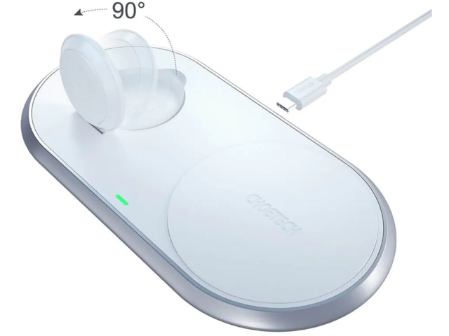 Зарядни устройства Choetech T317 2-in-1 Qi Wireless Charger With MFI Apple Watch Stand