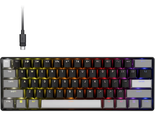 Клавиатури Corsair CLIPPER PRO MINI 60 Hall Effect Gaming Keyboard, Black