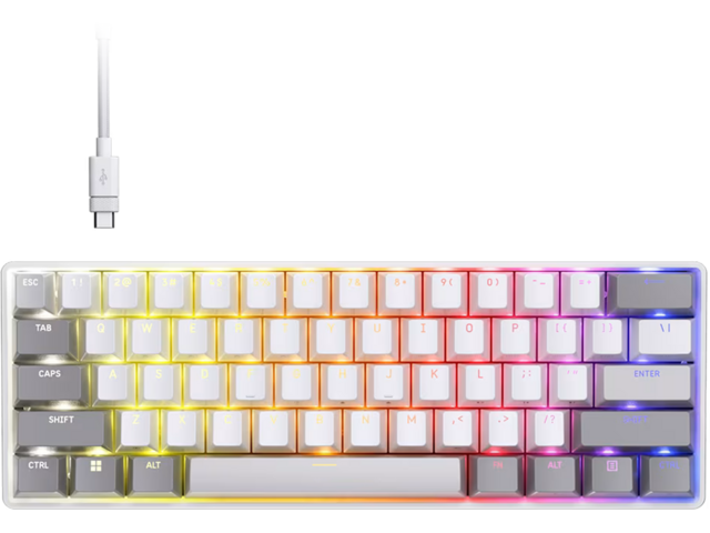 Клавиатури Corsair CLIPPER PRO MINI 60 Hall Effect Gaming Keyboard, White