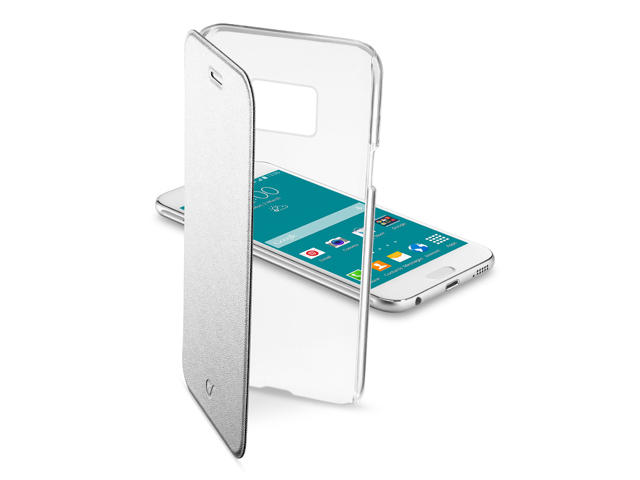 Калъфи Cellular line ClearBook за Samsung Galaxy S6, прозрачен-сребрист