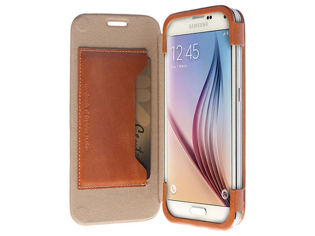 Калъфи Krusell Kiruna FlipCover за Samsung Galaxy S6, S6 Edge, кафяв