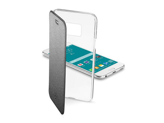 Калъфи Cellular line ClearBook за Samsung Galaxy S6, прозрачен-черен