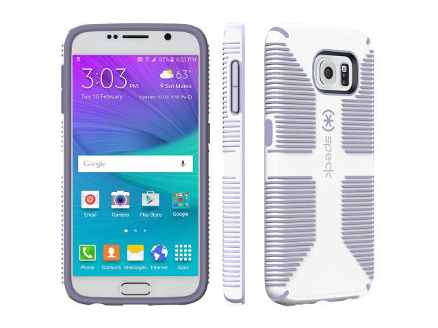 Калъфи Speck CandyShell Grip за Galaxy S6, бяло-виолетов