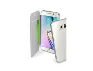 Калъфи Cellular line ClearBook за Samsung Galaxy S6 Edge, прозрачен-бял