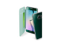 Калъфи Cellular line ClearBook за Samsung Galaxy S6 Edge, прозрачен-зелен
