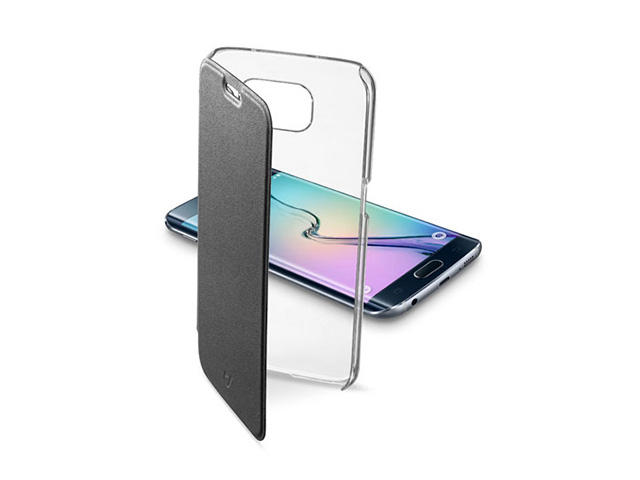 Калъфи Cellular line ClearBook за Samsung Galaxy S6 Edge, прозрачен-черен