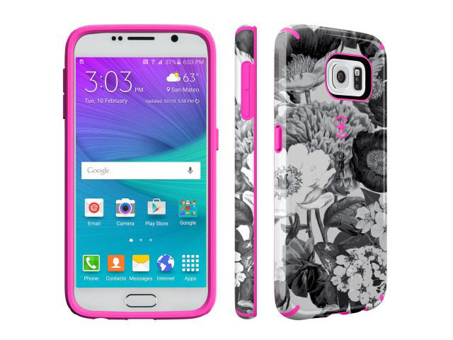 Калъфи Speck CandyShell Inked за Galaxy S6, Vintage Bouquet Grey/Shocking Pink