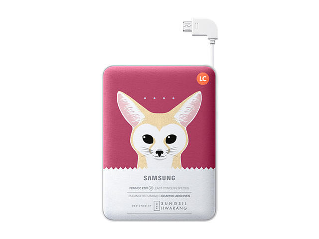Външни батерии Samsung 8400 mAh, Pink Animal Edition Fennec Fox