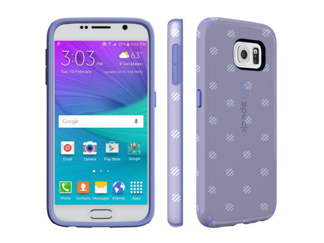 Калъфи Speck CandyShell Inked за Galaxy S6, Stripe Polka Heather/Wisteria Purple