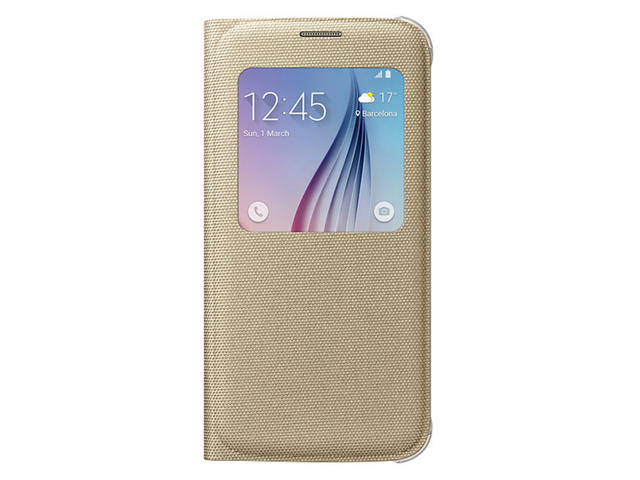Калъфи Samsung S View Cover Fabric за Samsung Galaxy S6, златист