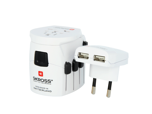 Зарядни устройства Skross универсален адаптер World Pro+USB