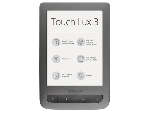 E-reader PocketBook Touch Lux 3 PB626, в сиво