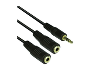 Кабели и Адаптери VCom аудио кабел 3.5мм стерео M / 2x 3.5 мм стерео F - CV203- 0.2 метра