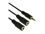 Кабели и Адаптери VCom аудио кабел 3.5мм стерео M / 2x 3.5 мм стерео F - CV203- 0.2 метра