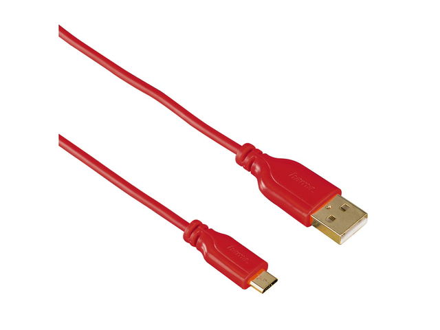Кабели и Адаптери Hama USB - micro usb "Flexi-Slim", USB 2.0, 0,75м червен