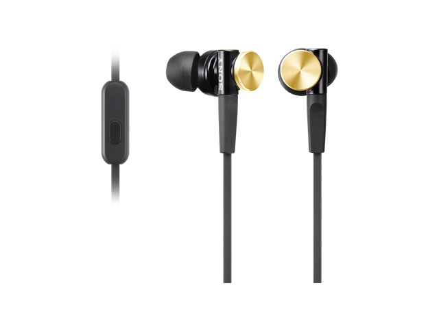 Слушалки Sony MDR-XB70AP, в черно-златисто