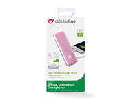 Външни батерии Cellular line външна батерия за телефон 2600mA, розова