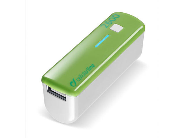 Външни батерии Cellular line външна батерия за телефон 2600mA, зелена